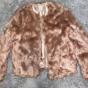 H&M FAUX FUR MAUVE JACKET